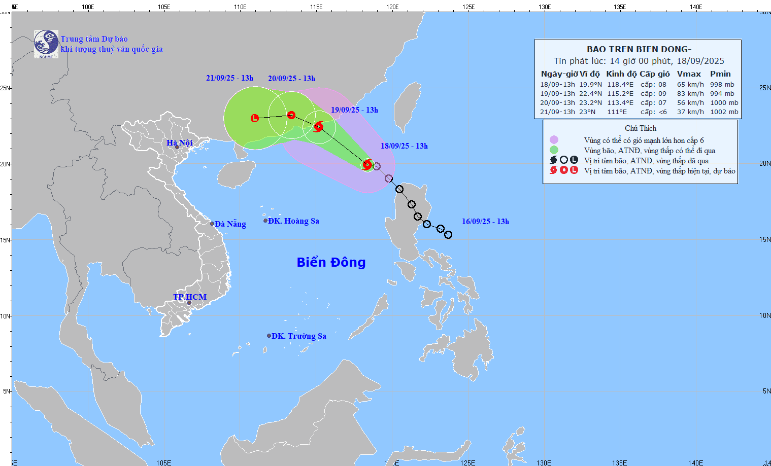 Bão số 12 giật cấp 12 cách thành phố Đà Nẵng 310km